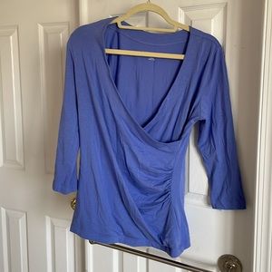 Soft Surroundings medium periwinkle/blue Surplice Wrap Top Size Medium